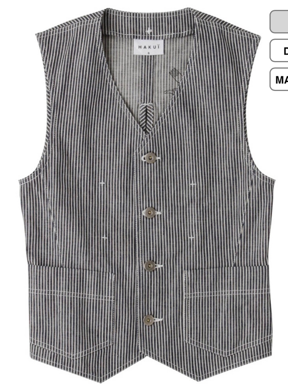 Hakui Hickory Vest Japan
Railroad Striped
Imported 🇯🇵 Japan
3